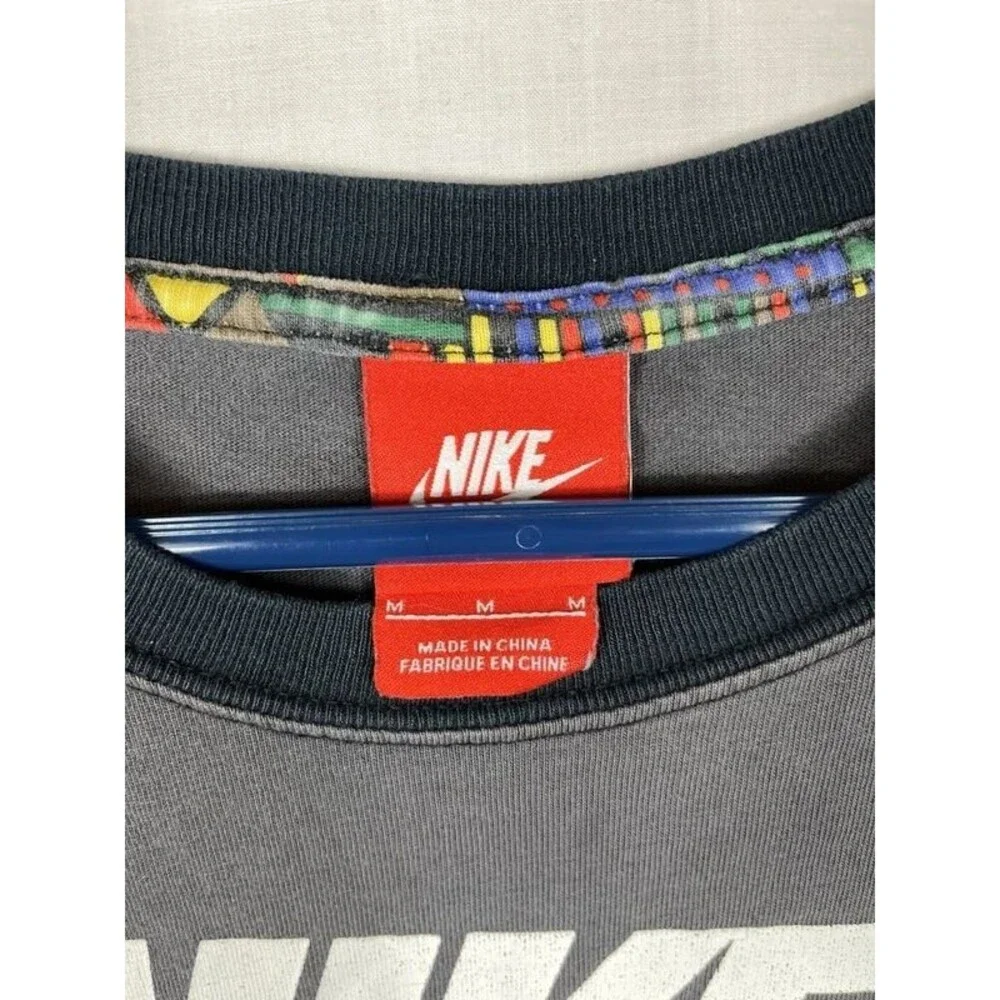Nike Air 90's Vintage 3/4 Sleeve Red Tag Pullover Shirt Gray Black Men’s Medium